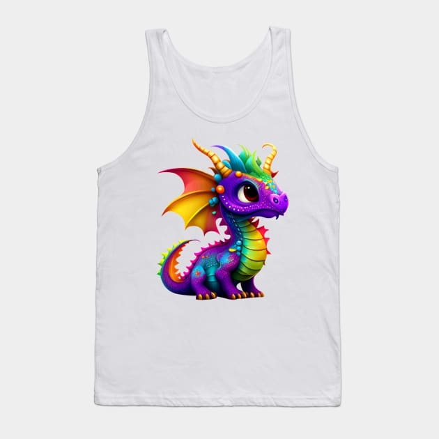 Cute Rainbow Dragon Tank Top by Etopix